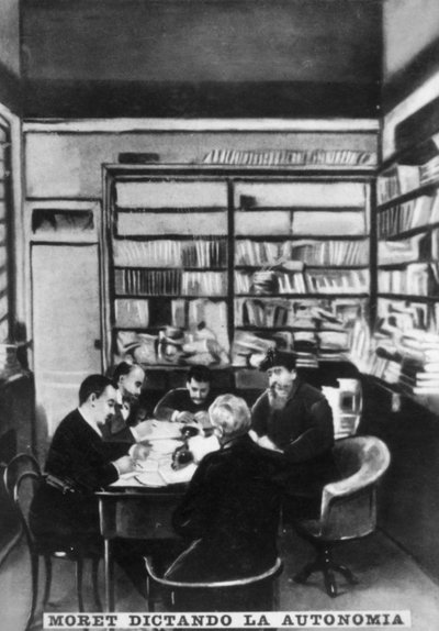 Moret dicteert de autonomie, ca. 1910 door Unbekannt