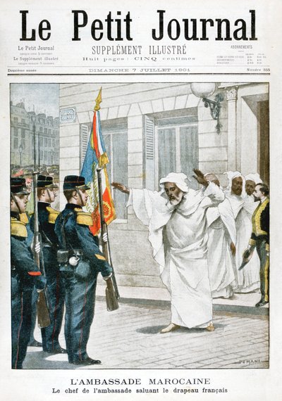 Marokkaanse ambassade, De hoofdambassadeur groet de Franse vlag, 1901 door Unbekannt
