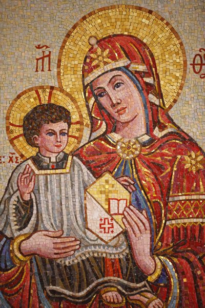 Mozaïek in de katholieke seminariekerk van Beit Jala, Beit Jala, Bezette Palestijnse Gebieden door Unbekannt