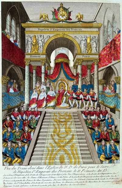 Napoleon Bonaparte wordt gekroond tot keizer Napoleon I, 2 december 1804, 19e eeuw door Unbekannt