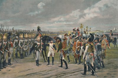Napoleon decoreert de Russische grenadier in Tilsitt, 1807, 1896 door Unbekannt