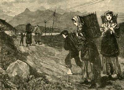Inboorlingen op weg naar turf, 1898 door Unbekannt