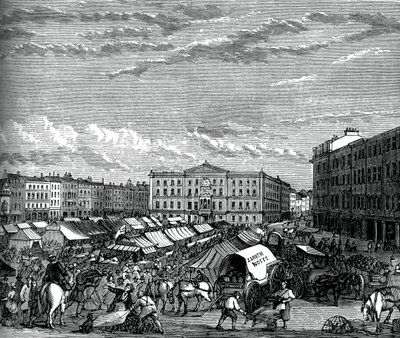 Nottingham marktplein door Unbekannt