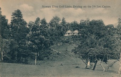 Nuwara Eliya Golf Links, afslaan op de 7e tee, Ceylon, ca. 1900 door Unbekannt