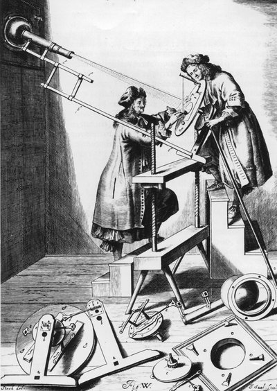 Waarneming van een zonsverduistering, 1673 door Unbekannt