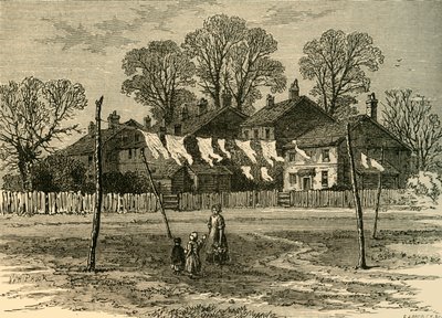Oude Cottages op Achtergemeente, ca. 1878 door Unbekannt