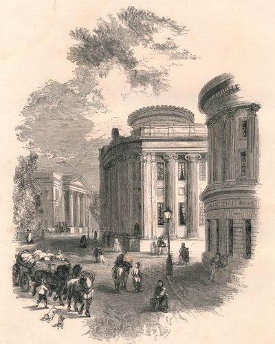 Oude stadhuis en commerciële gebouwen, Leeds, 19e eeuw door Unbekannt