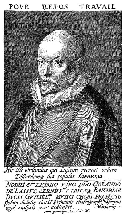 Orlandus Lassus, Vlaamse Renaissance componist en muzikant, 16e eeuw door Unbekannt