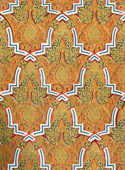 Ornament in panelen op de muren, Hof van de Moskee, 1907 door Unbekannt
