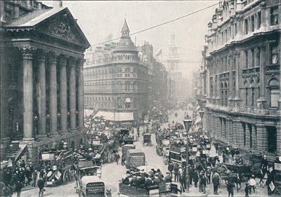 Buiten het Mansion House, City of London, 9 uur 