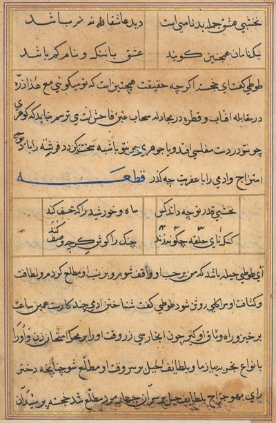 Pagina uit Verhalen van een Papegaai Tuti-nama: tekstpagina, ca. 1560 door Unbekannt