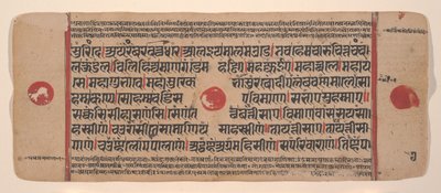 Pagina uit een Verspreide Kalpa Sutra Jain Boek van Rituelen, 15e eeuw door Unbekannt