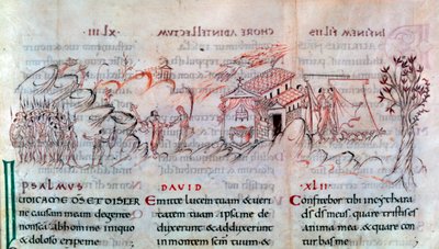 Pagina uit een psalter, eerste helft van de 11e eeuw door Unbekannt