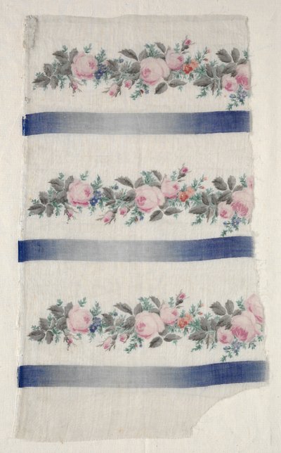 Geschilderde Organdy-strook, midden 1800s door Unbekannt