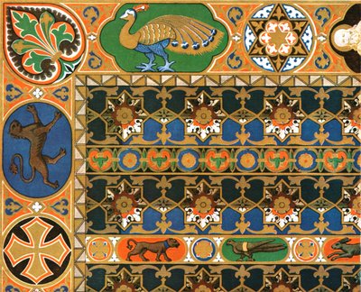 Geschilderd houten plafond in de kathedraal van Messina, Sicilië, Italië door Unbekannt