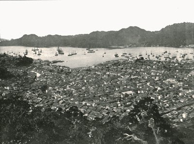 Panoramisch uitzicht op de stad, Nagasaki, Japan, 1895 door Unbekannt