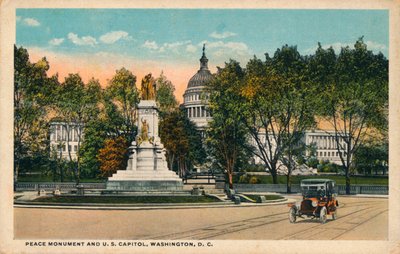 Vredesmonument en het Capitool van de VS, Washington, DC door Unbekannt