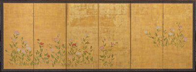 Roze en rode klaprozen, Edo-periode, 1615-1868 door Unbekannt