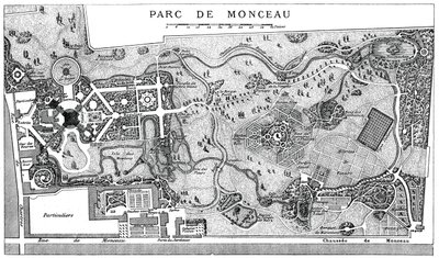 Plan van Monceau Park, Parijs, 1778 door Unbekannt