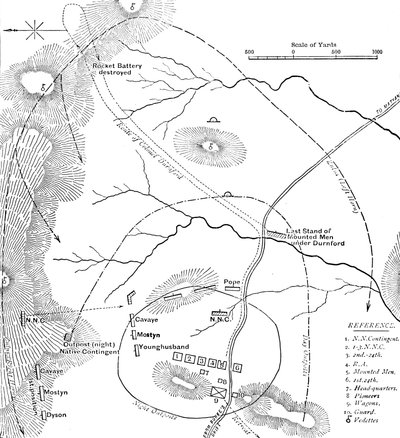 Plan van de Slag bij Isandhlwana, 22 jan. 1879, c1880 door Unbekannt