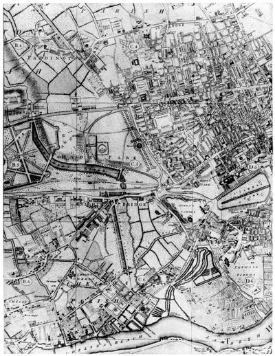 Plan van de parochie van St Georges, Hanover Square, Londen, 1907 door Unbekannt