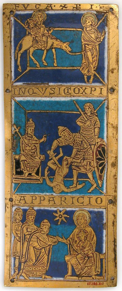 Plaquette van een draagbaar altaar met scènes uit het leven van Jezus, Duits, ca. 1160-80 door Unbekannt