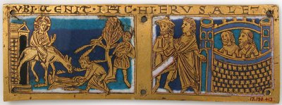 Plaquette van een draagbaar altaar met scènes uit het leven van Jezus door Unbekannt