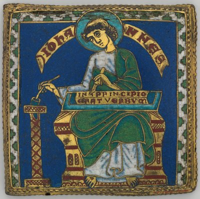 Plaquette met Sint Jan de Evangelist door Unbekannt