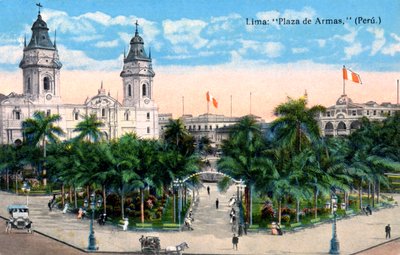 Plaza de Armas, Lima, Peru, begin 20e eeuw door Unbekannt