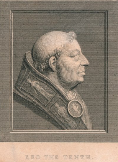 Paus Leo X 1475-1521, geboren Giovanni di Lorenzo de Medici door Unbekannt