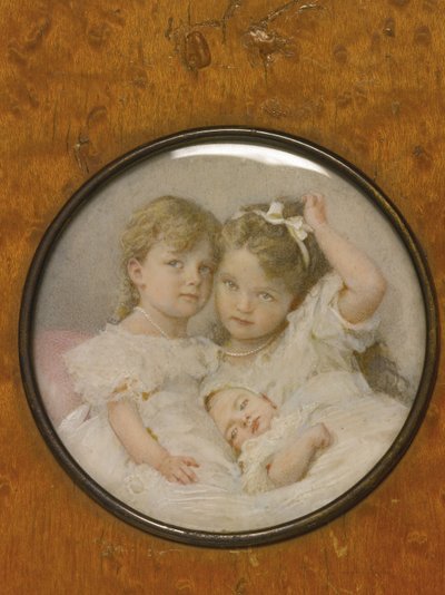 Portretminiatuur van Groothertoginnen Olga, Tatiana en Maria van Rusland door Unbekannt