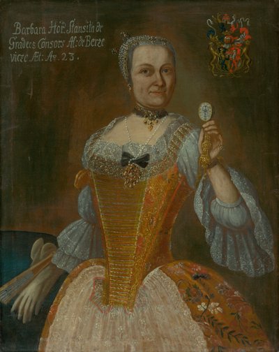 Portret van Barbora Horváthová-Stančičová met een Horloge door Unbekannt