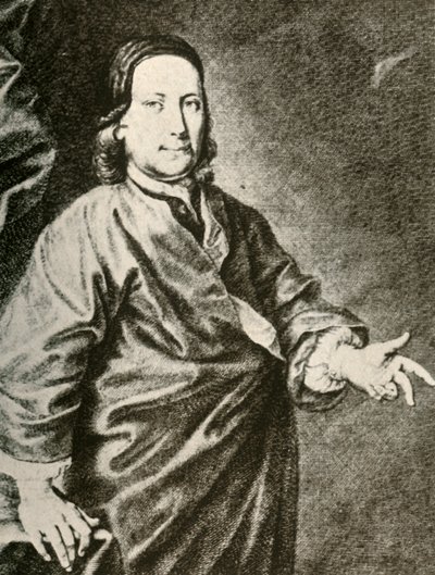 Portret van graaf Zinzendorf in een predikantenmantel, ca. 1740, 1937 door Unbekannt