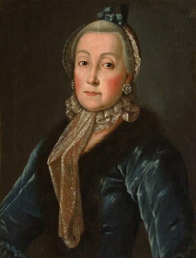 Portret van Gravin Anna Danilovna Trubetskaya 1710-1780, geboren Drutskaya-Sokolinskaya, Tweede Helft van de 18e eeuw door Unbekannt