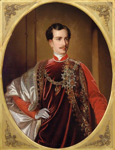 Portret van keizer Franz Joseph I van Oostenrijk, ca. 1855 door Unbekannt