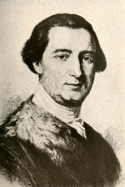 Portret van John Penn, koloniale gouverneur, met bont afgewerkte jas, ca. 1750, 1937 door Unbekannt