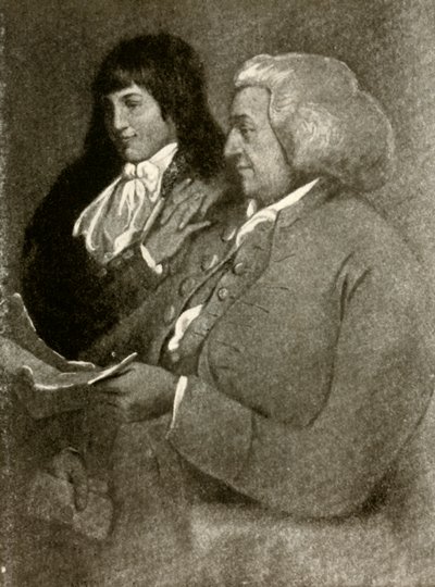 Portret van Samuel Shoemaker, in pruik, en zijn zoon door Unbekannt