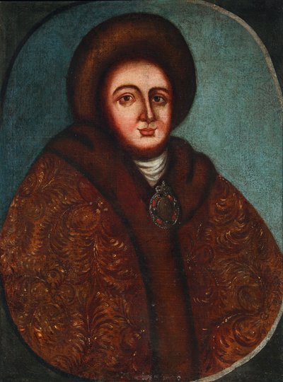 Portret van tsarina Evdokiya Feodorovna Lopukhina, de vrouw van tsaar Peter I van Rusland door Unbekannt