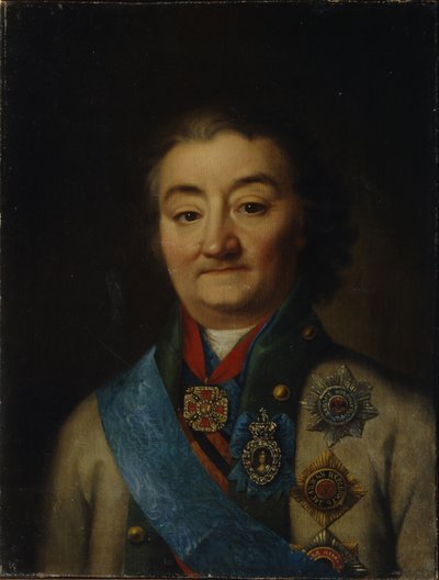 Portret van de opperbevelhebber van de vloot Graaf Alexey Grigoryevich Orlov van Chesma door Unbekannt