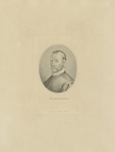 Portret van de componist Giovanni Pierluigi da Palestrina door Unbekannt