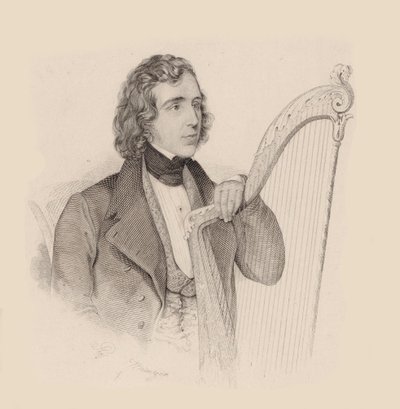 Portret van de harpist en componist Elias Parish Alvars 1808-1849, 1830 door Unbekannt