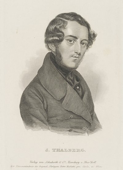 Portret van de pianist en componist Sigismund Thalberg 1812-1871, ca. 1850 door Unbekannt