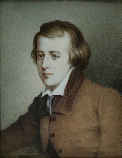 Portret van de dichter Heinrich Heine 1797-1856, ca. 1825 door Unbekannt