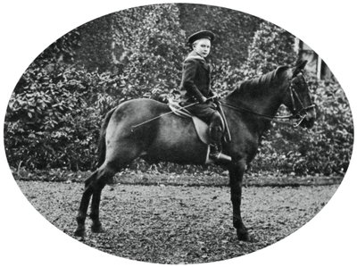 Prins Albert Windsor op zesjarige leeftijd, zittend op een paard, 1902 door Unbekannt