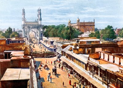 Hoofdingangstraat, Hyderabad, India, begin 20e eeuw door Unbekannt