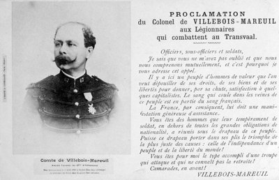 Proclamatie door Kolonel Villebois-Mareuil, ca. 1900 door Unbekannt