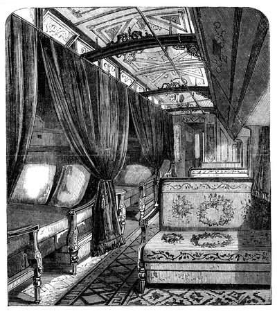Pullman slaapwagen op de Union Pacific Railroad, ca. 1869 door Unbekannt
