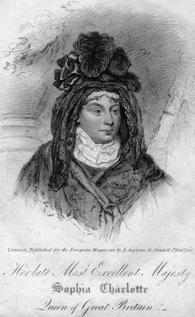 Koningin Charlotte, koningin-gemalin van George III van het Verenigd Koninkrijk, 1818 door Unbekannt