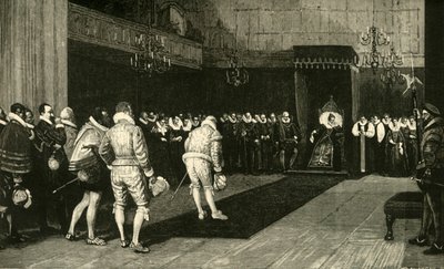 Koningin Elizabeth ontvangt de Franse ambassadeurs na het bloedbad van St. Bartholomeus, 1890 door Unbekannt