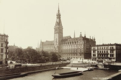 Stadhuis van Hamburg. Om 1900 door Unbekannt